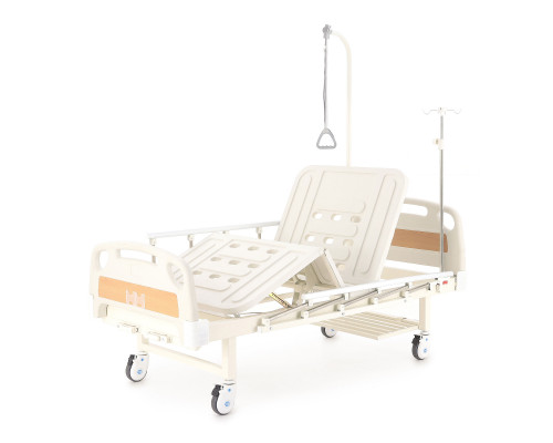 Кровать медицинская механическая для лежачих больных Е-8 (MM-2014Н-02) (2 функции) с полкой и столиком